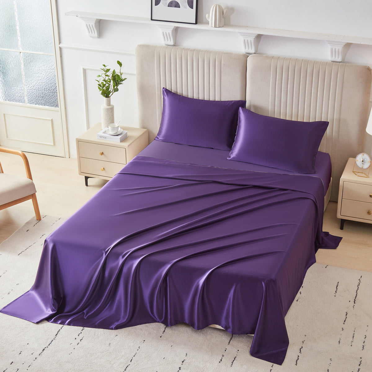 22 Momme Silk Sheet Set - Plum