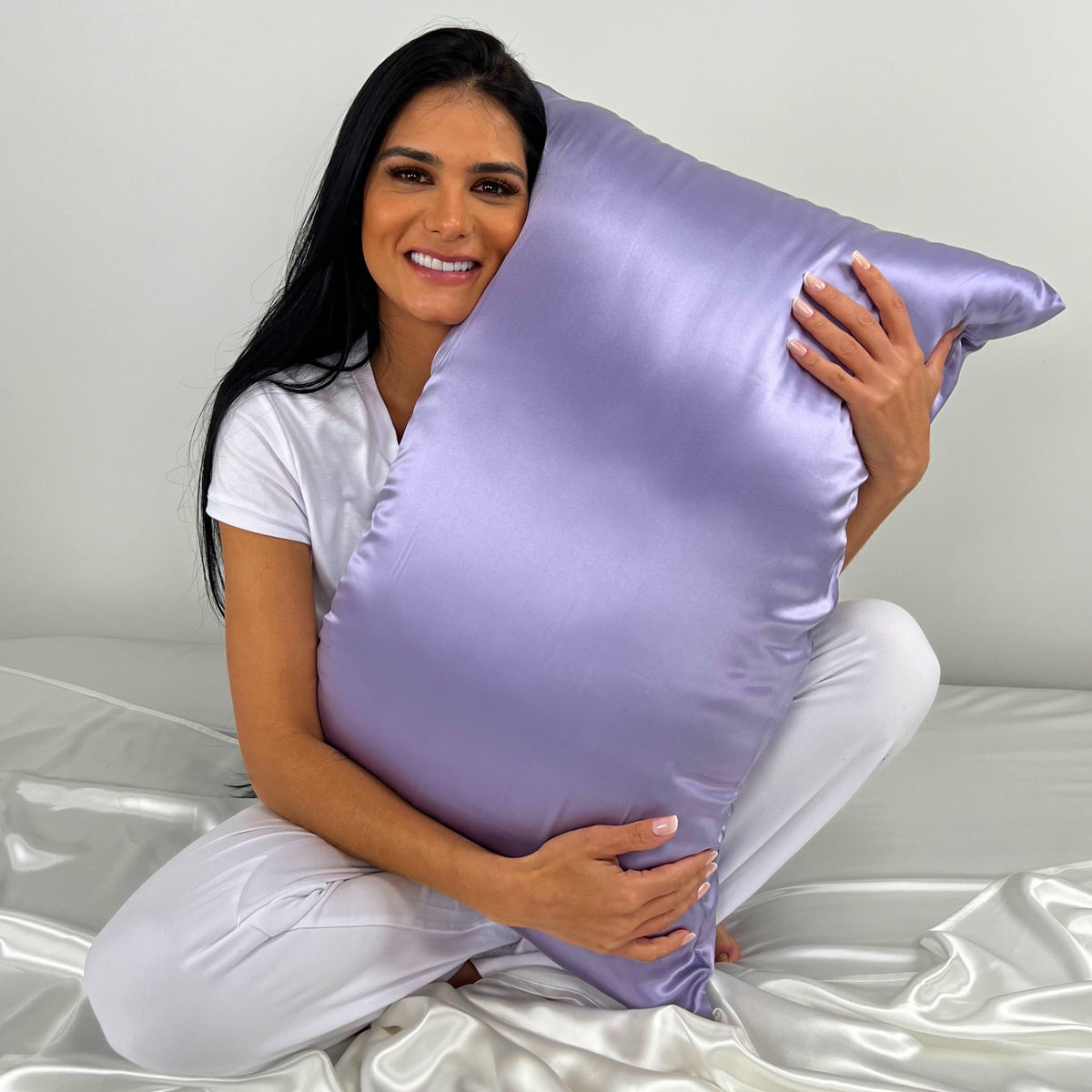 100% Pure Lilac Mulberry Silk Pillowcase, Ultra-Soft &amp; Luxurious for Hair &amp; Skin