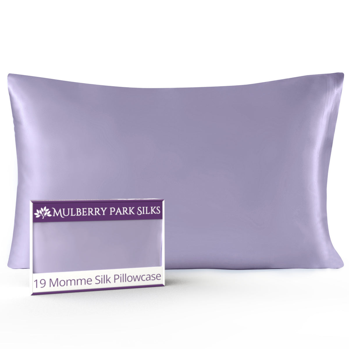 Lilac 19 Momme 100% Silk Pillowcase by Mulberry Park Silks with luxurious, smooth feel