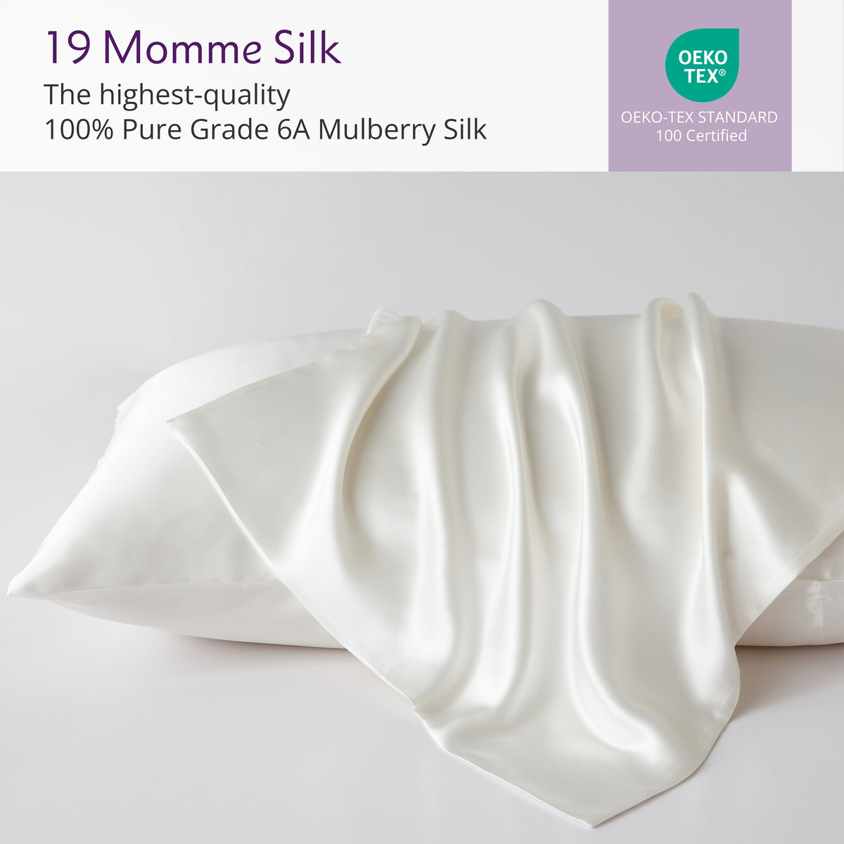 19 Momme Mulberry Silk Pillowcase – 100% Pure Silk Ultra-Soft Luxurious Pillowcase for Hair &amp; Skin