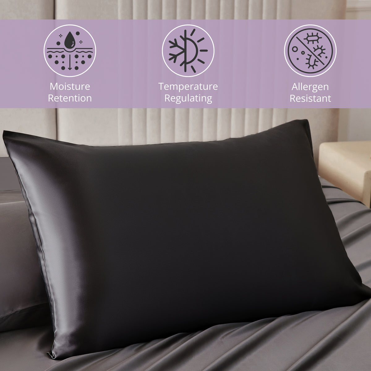 22 Momme Silk Pillowcase - Black