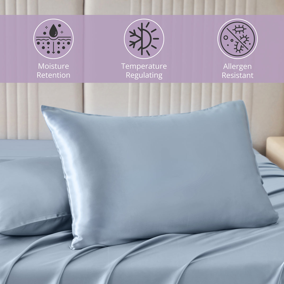 22 Momme Silk Pillowcase - Steel Blue