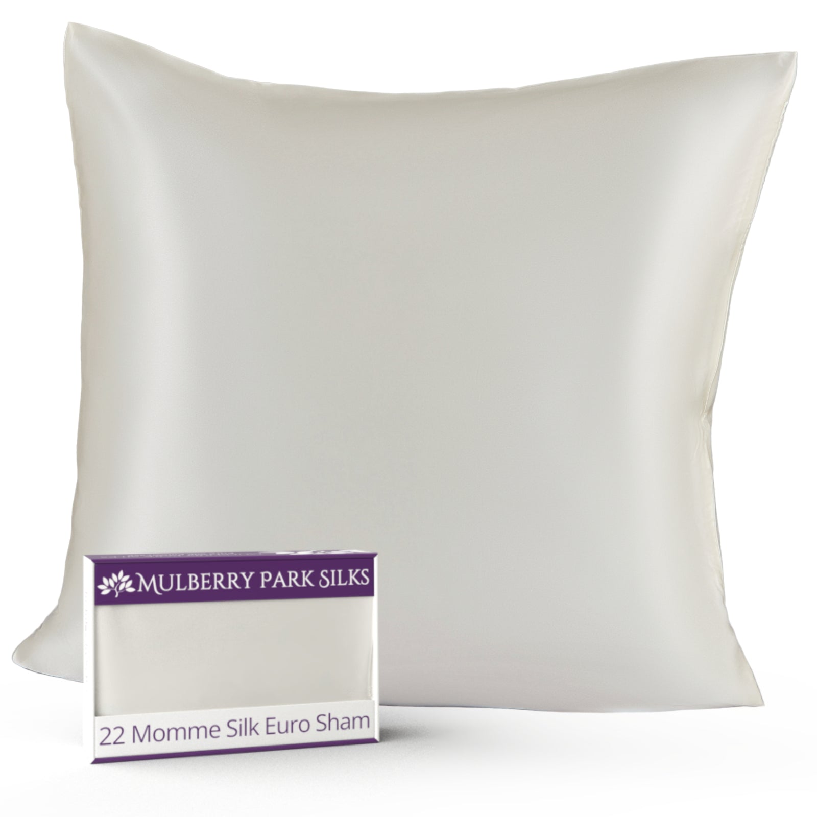 Mulberry Park Silks 22 Momme silk Euro sham in Ivory with a smooth and luxurious finish