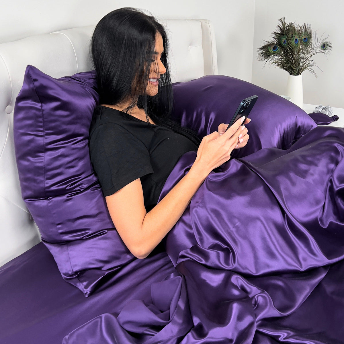 22 Momme Silk Euro Sham - Plum