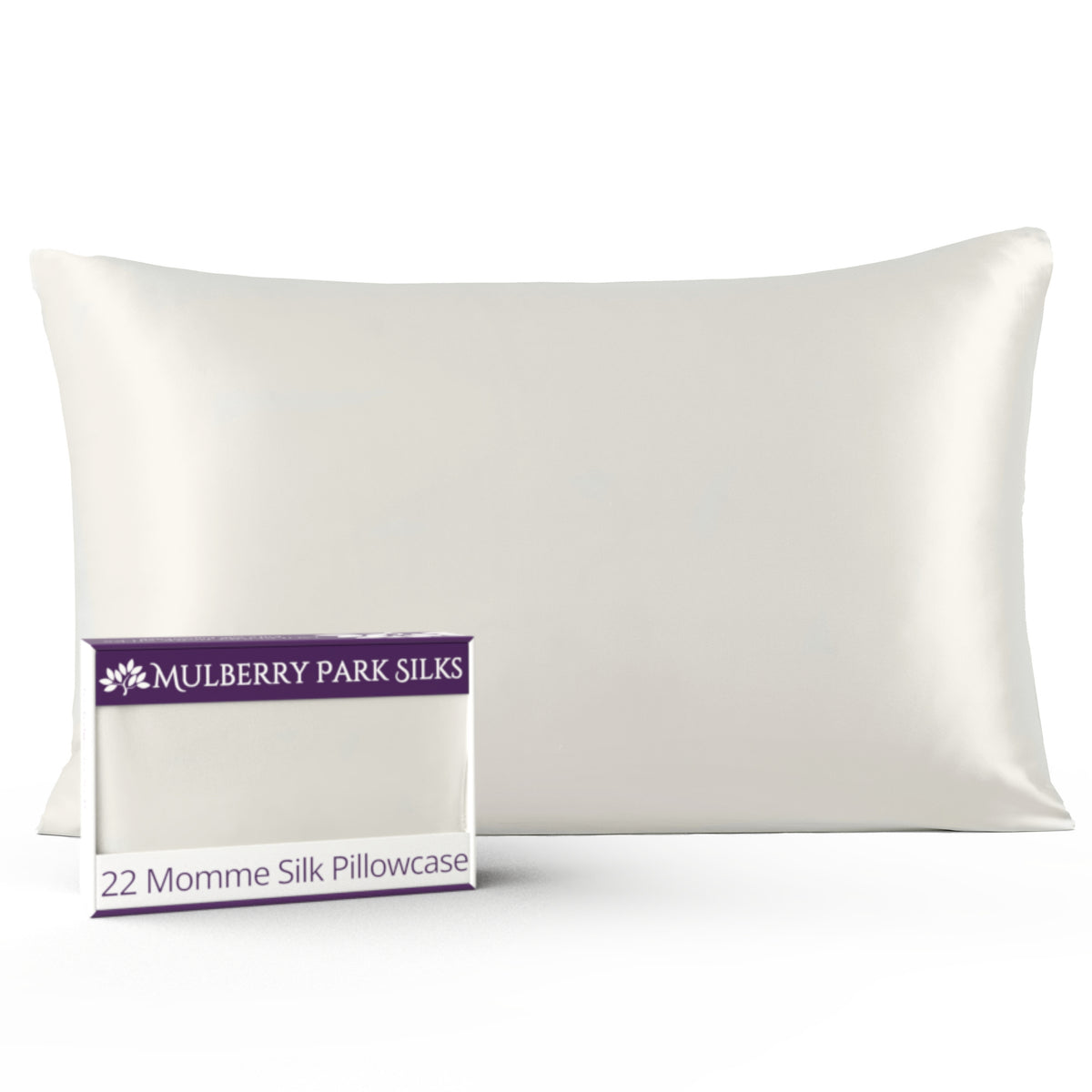 Ivory 22 Momme 100% Silk Pillowcase by Mulberry Park Silks with luxurious, Smooth Feel