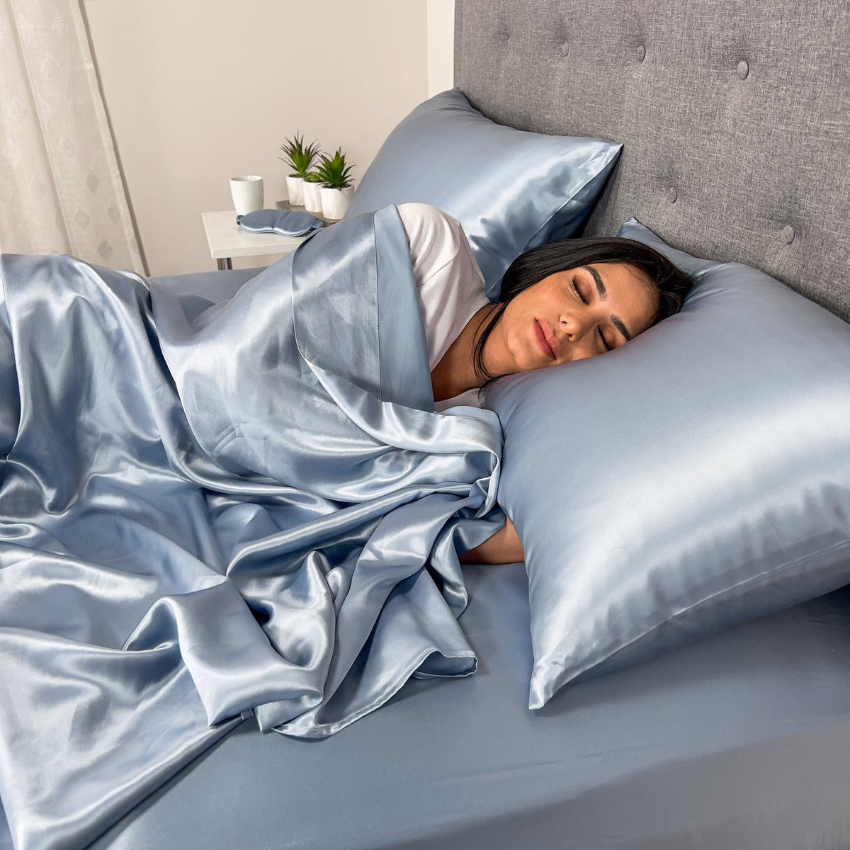 22 Momme Silk Pillowcase - Steel Blue