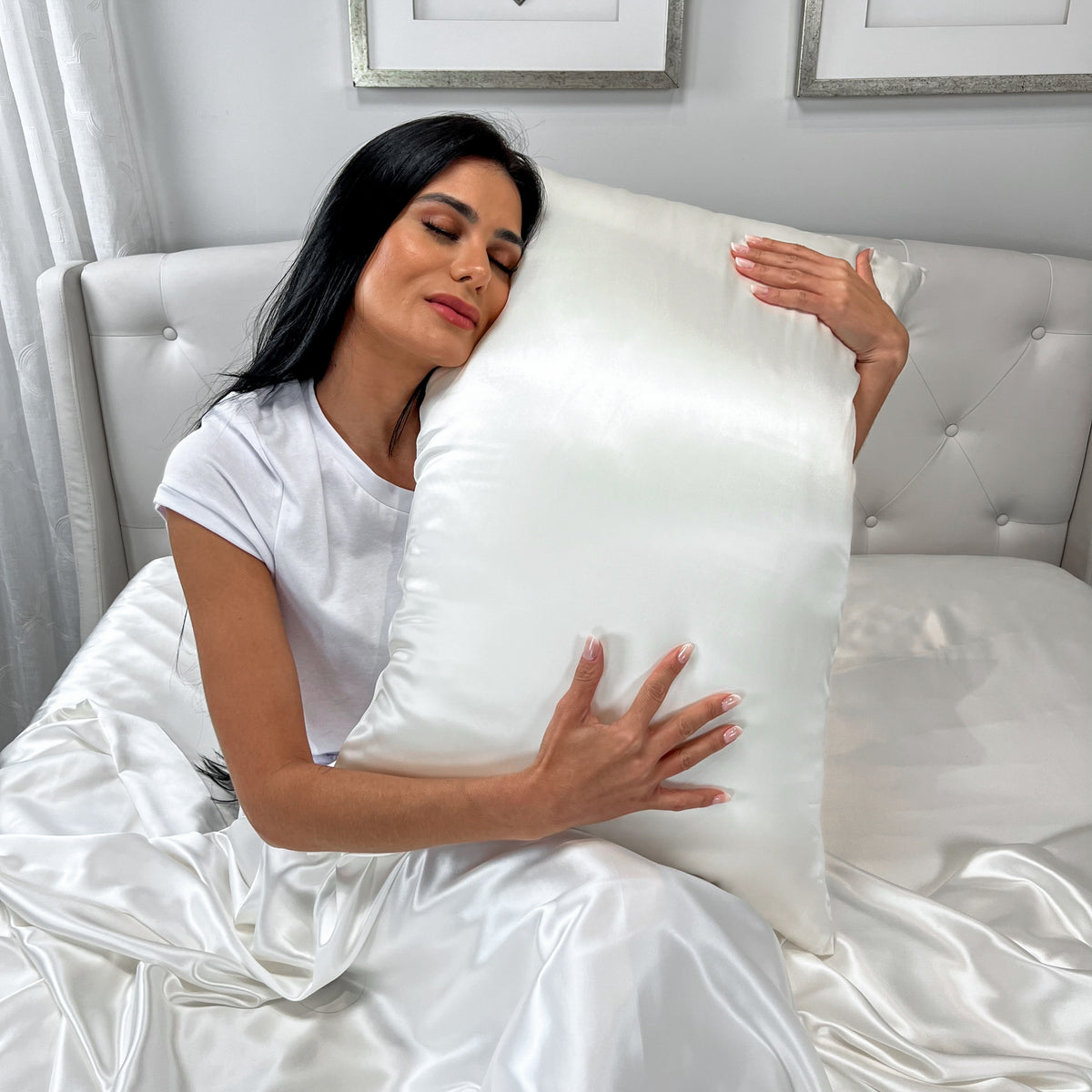 100% Pure Ivory Mulberry Silk Pillowcase, Ultra-Soft &amp; Luxurious for Hair &amp; Skin