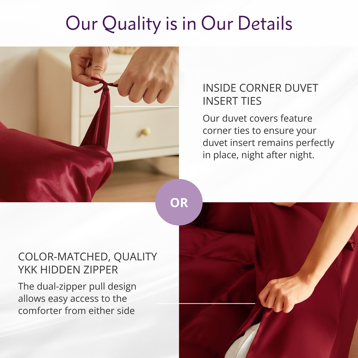 22 Momme Silk Duvet Cover - Cabernet