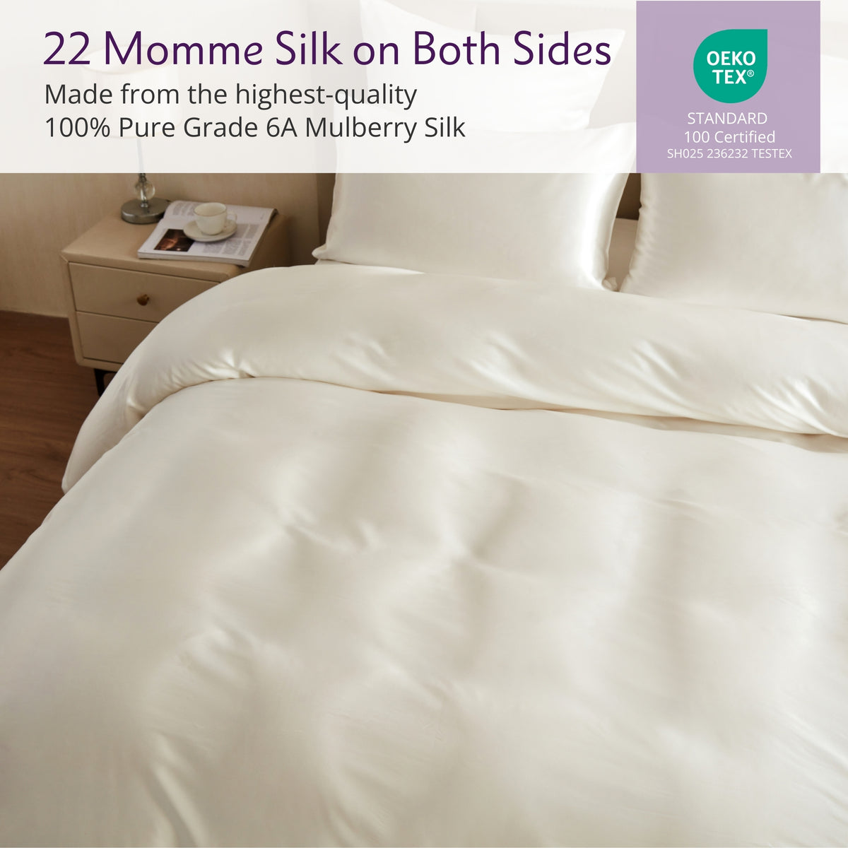 22 Momme Silk Duvet Cover - Ivory