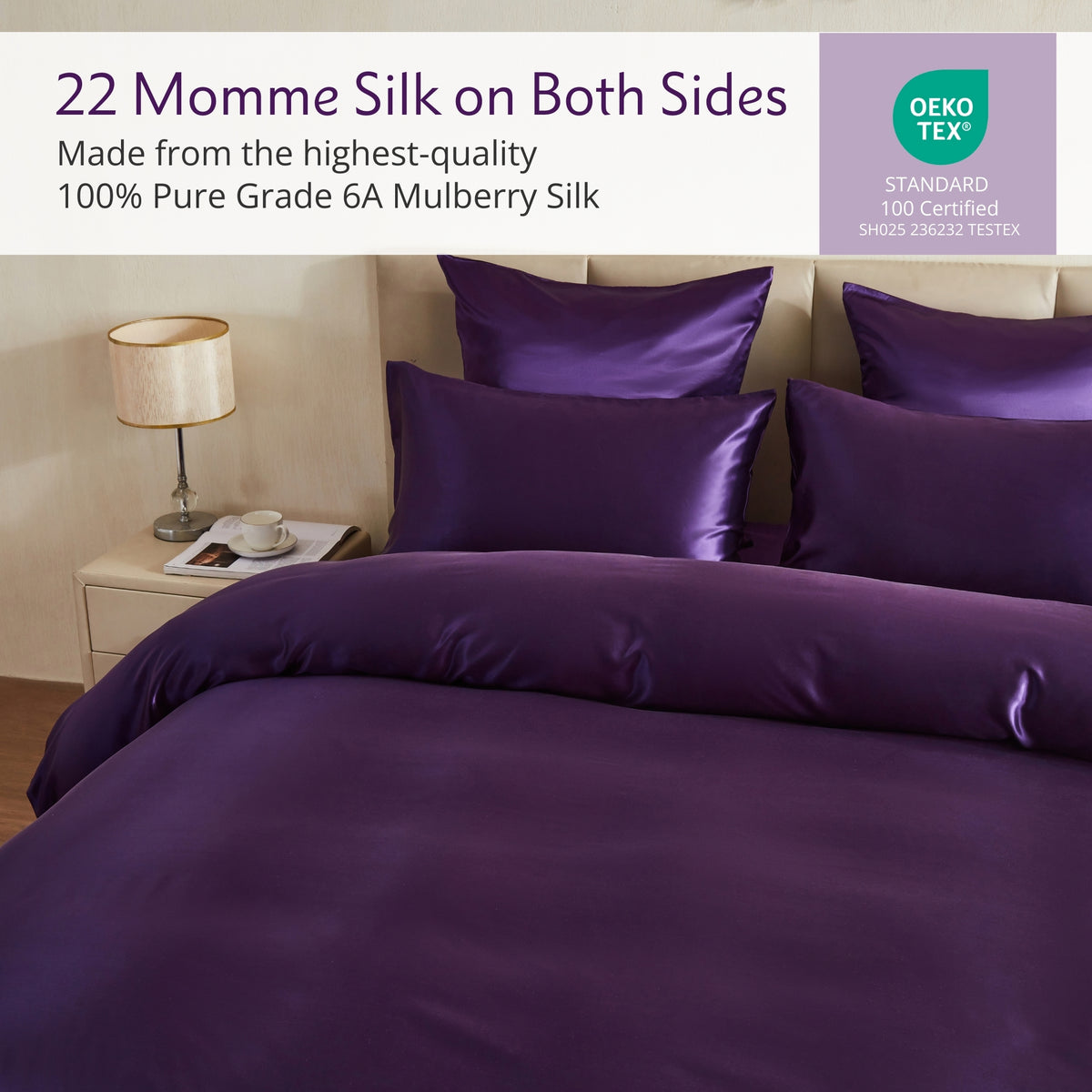 22 Momme Silk Duvet Cover - Plum