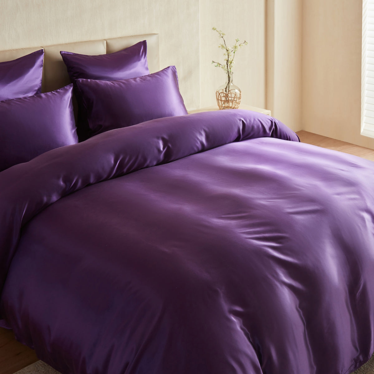 22 Momme Silk Duvet Cover - Plum