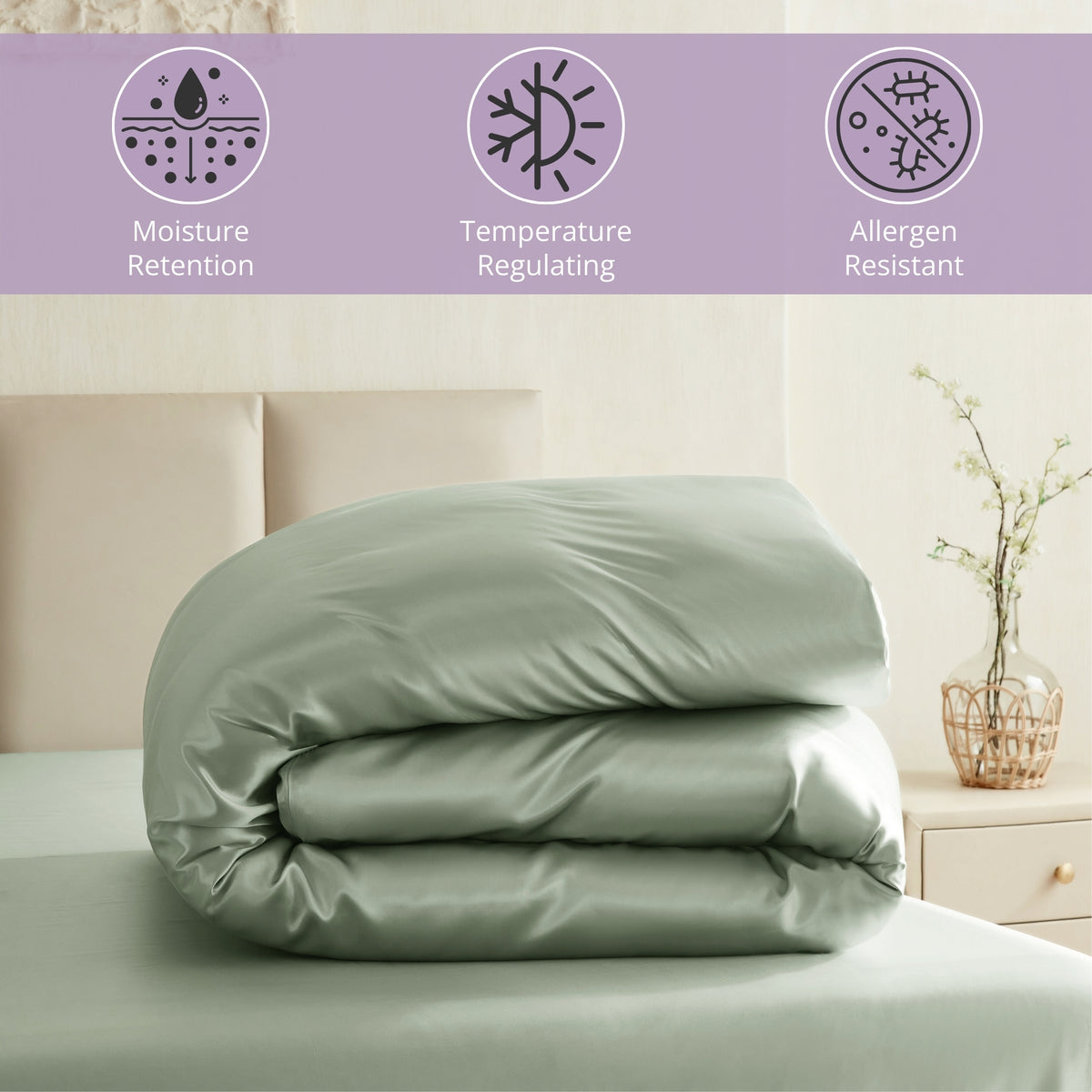 22 Momme Silk Duvet Cover - Sage