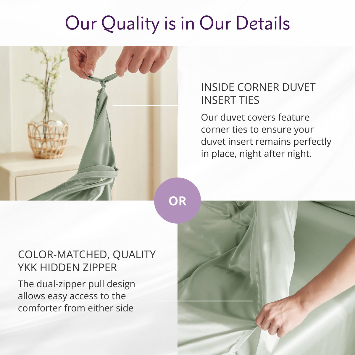 22 Momme Silk Duvet Cover - Sage