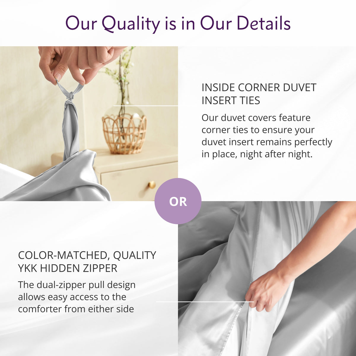 22 Momme Silk Duvet Cover - Silver