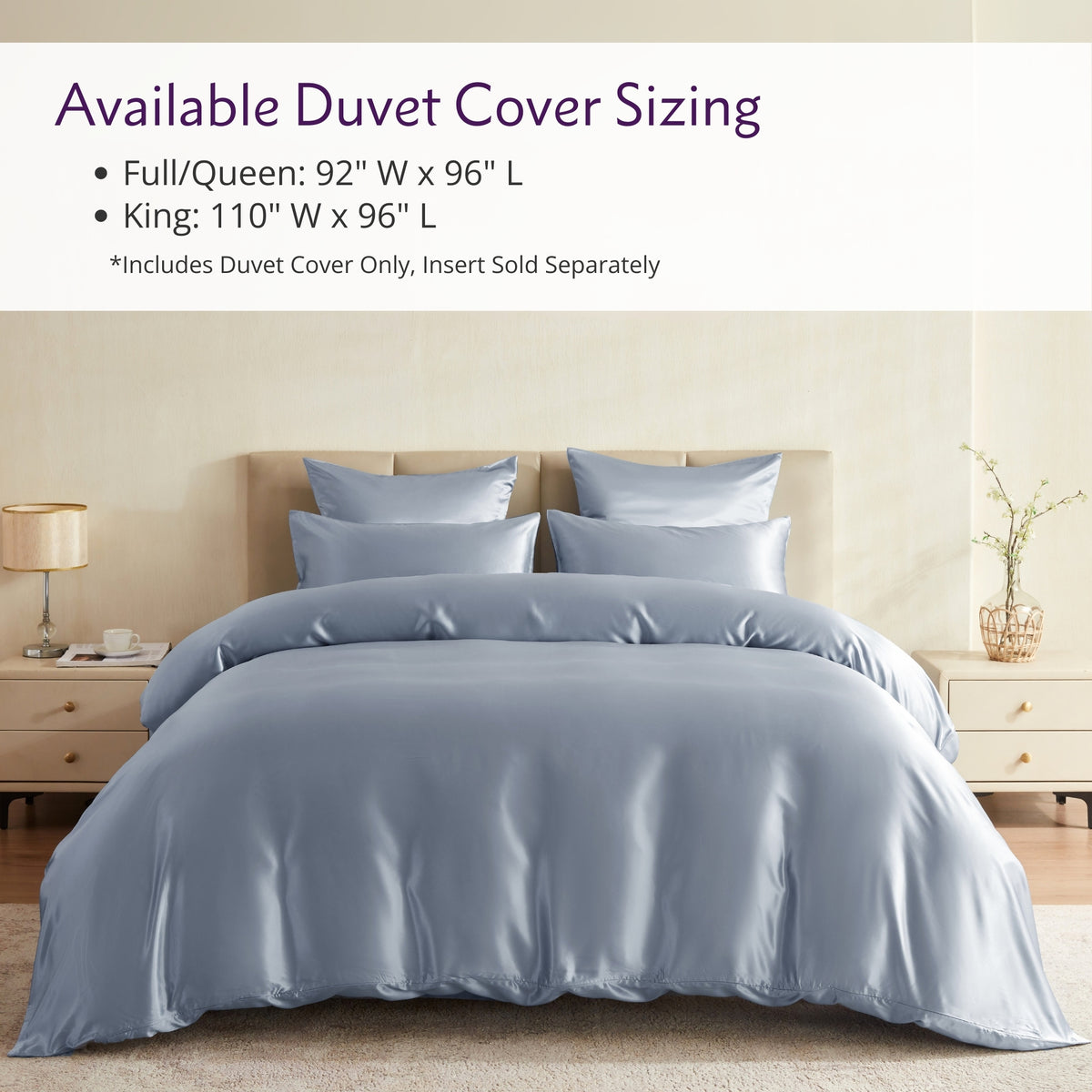22 Momme Silk Duvet Cover - Steel Blue