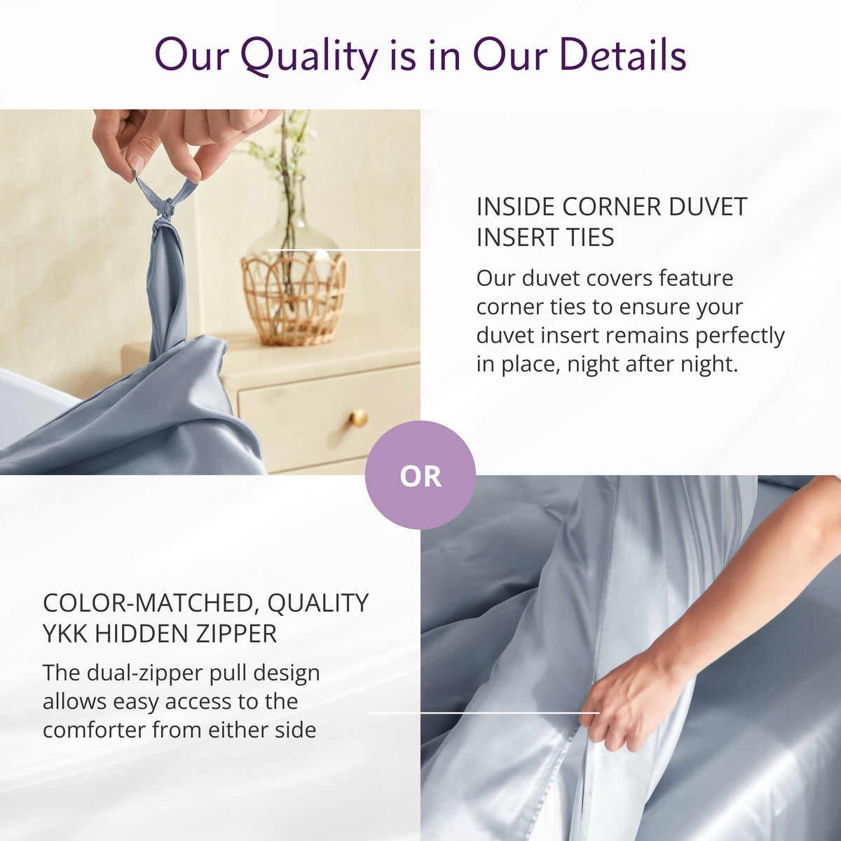 22 Momme Silk Duvet Cover - Steel Blue