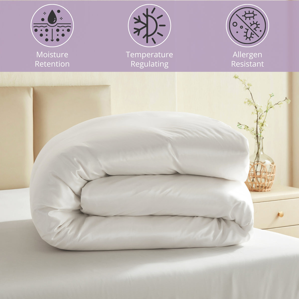 22 Momme Silk Duvet Cover - White