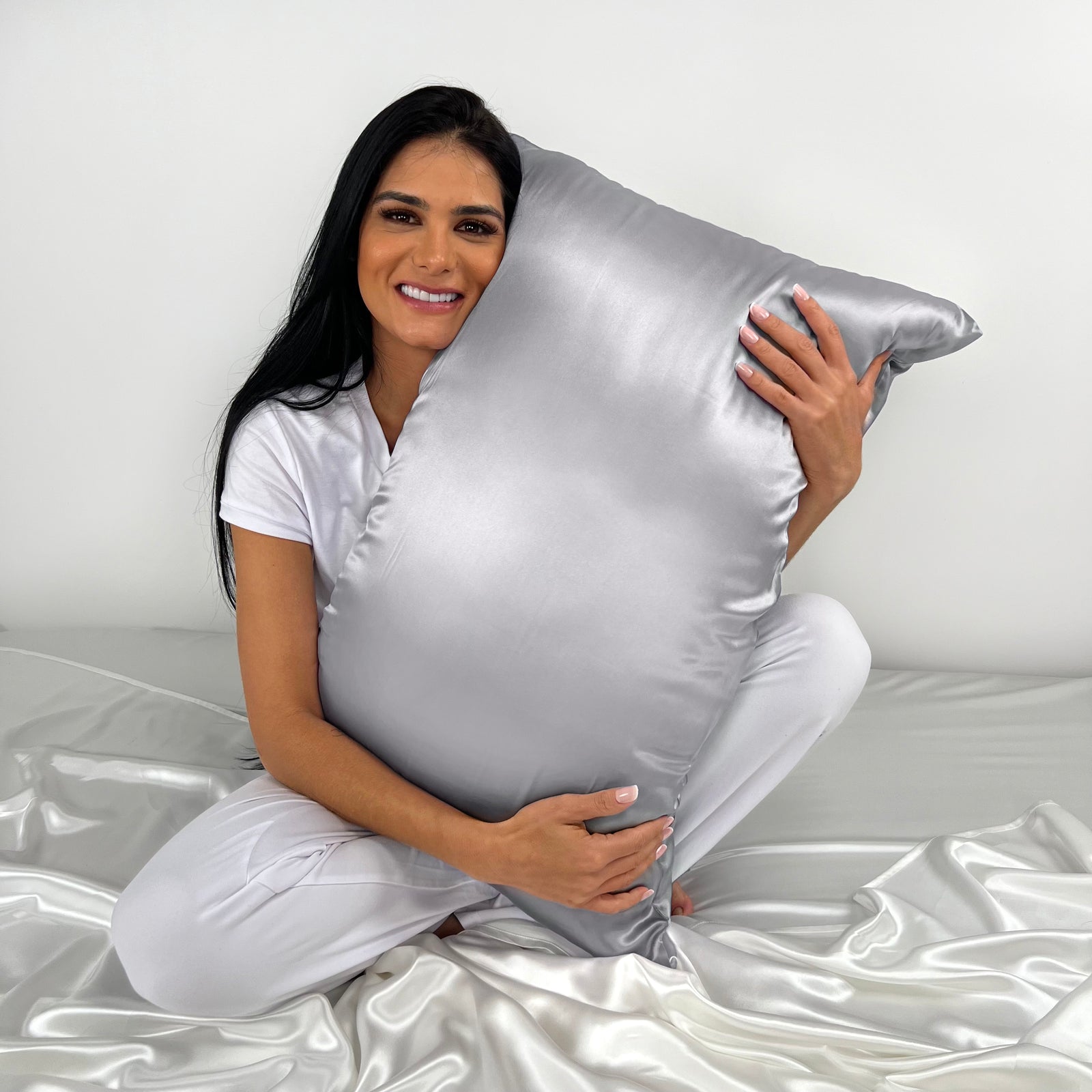 Silver 19 Momme 100% Silk Pillowcase by Mulberry Park Silks with luxurious, smooth feel