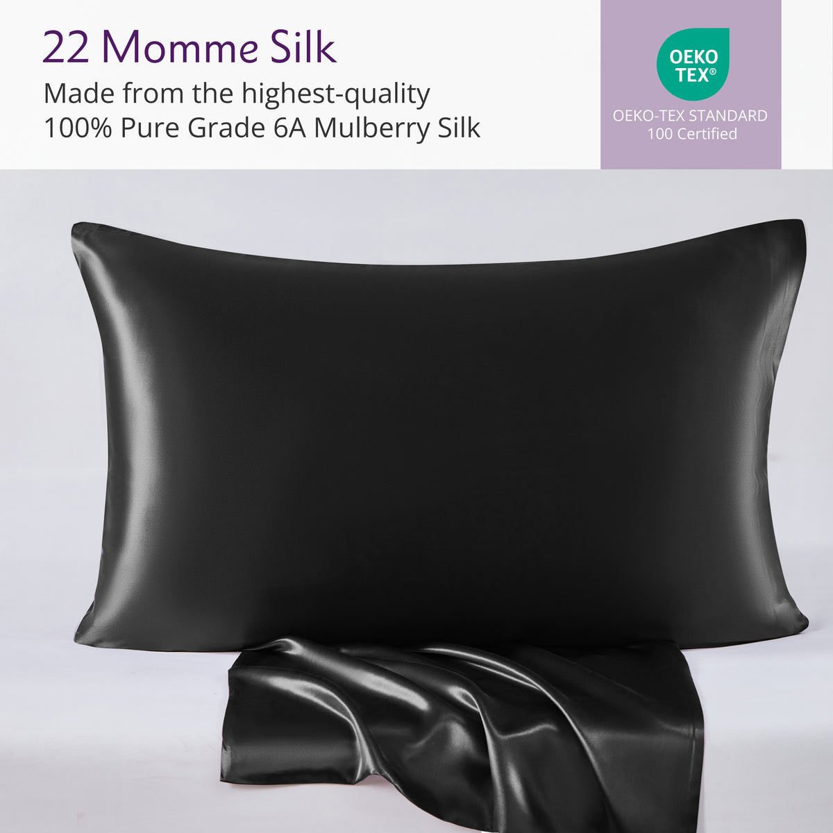 22 Momme Silk Pillowcase - Black