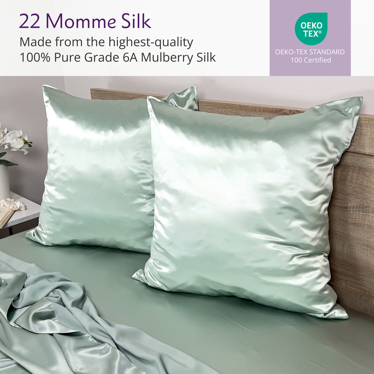 22 Momme Silk Euro Sham - Sage