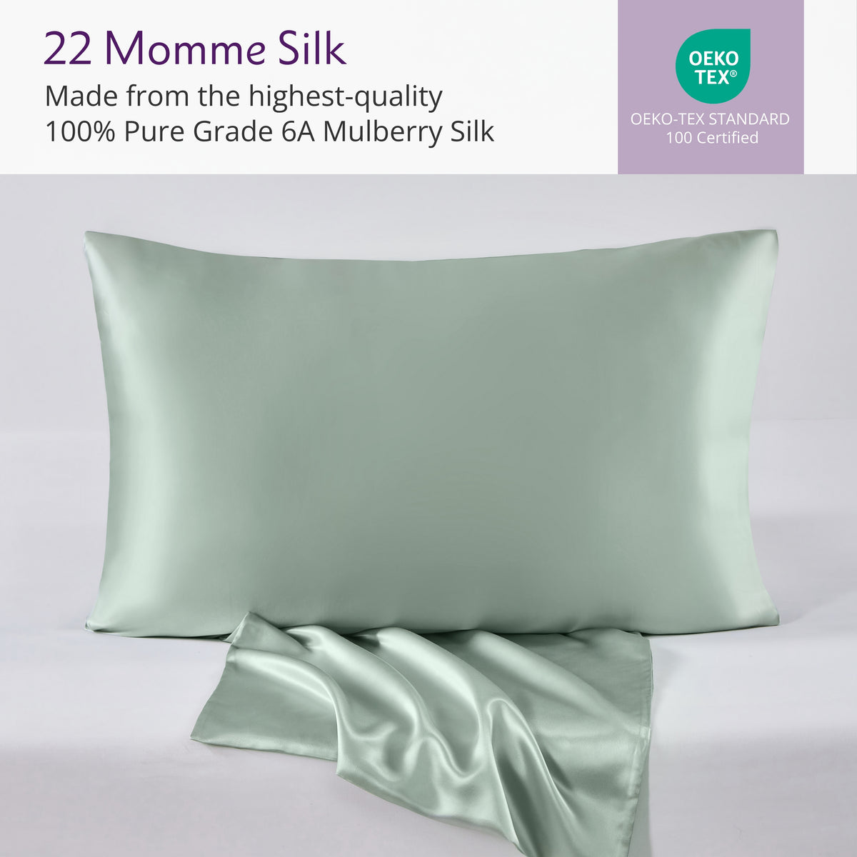 22 Momme Silk Pillowcase - Sage