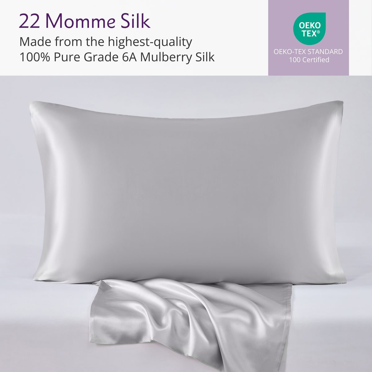 22 Momme Silk Pillowcase - Silver