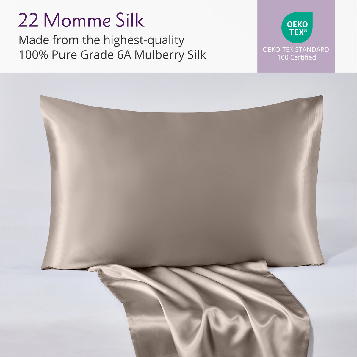 22 Momme Silk Pillowcase - Taupe