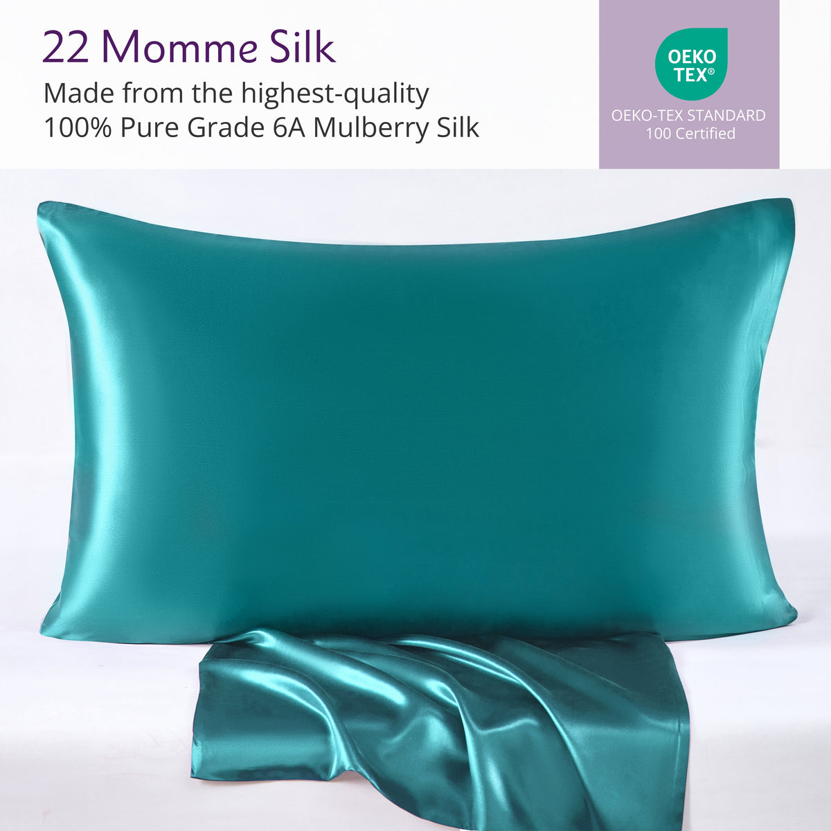 22 Momme Silk Pillowcase - Teal