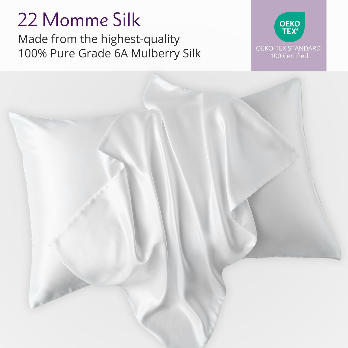 22 Momme Silk Pillowcase - White