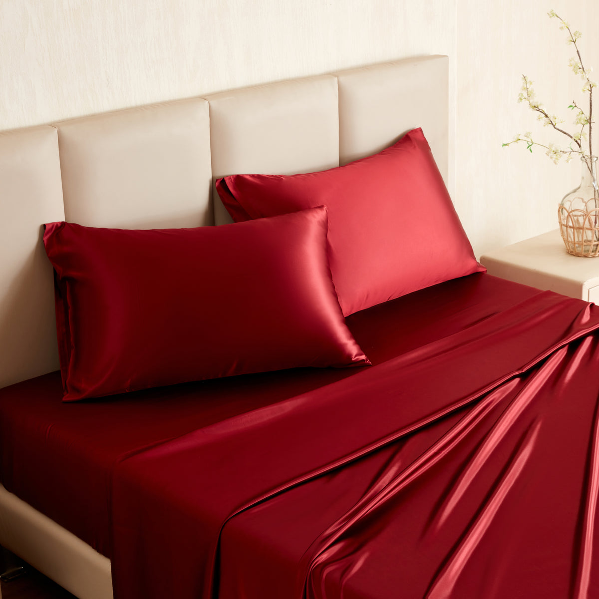 22 Momme Silk Sheet Set - Cabernet