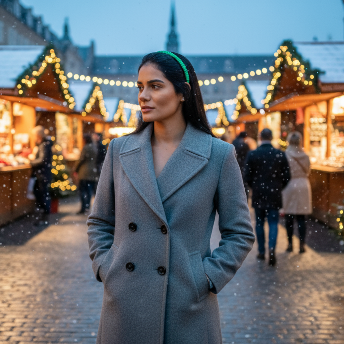 Silk Skinny Scrunched Headband - Emerald Green
