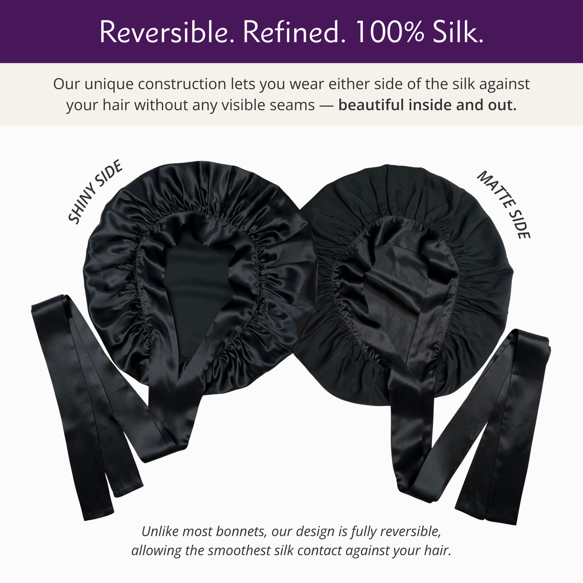 Silk Short Reversible Bonnet - Cabernet