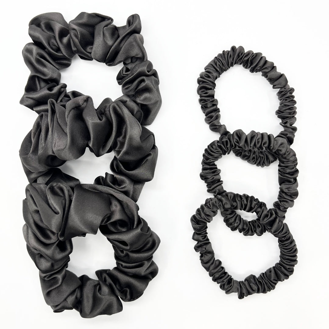 Silk Scrunchies - Storm Grey