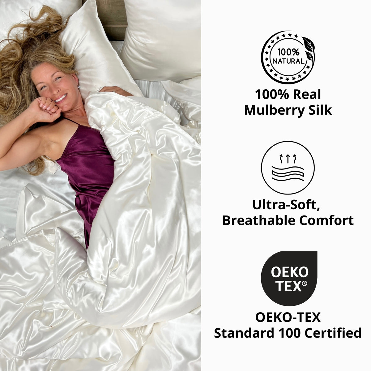 22 Momme Silk Duvet Cover - Silver