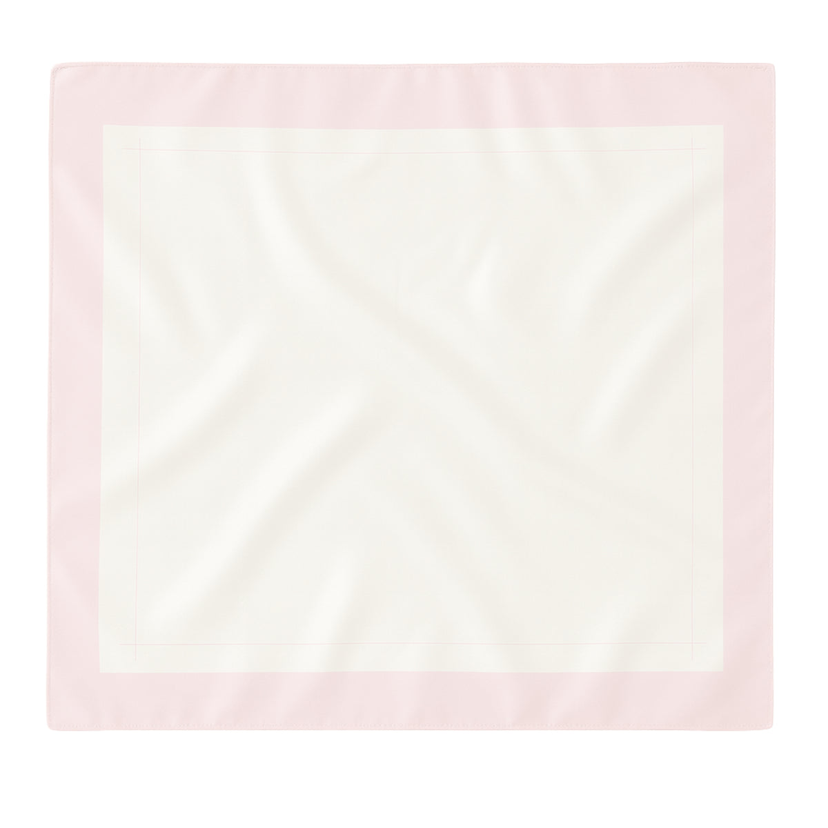 Pink/Ivory Silk Square Head Scarf by Mulberry Park Silks, featuring a cream center with a pale pink border, elegantly showcasing its luxurious 36 x 36 size.