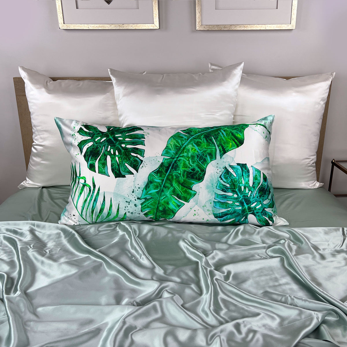 Tropical Palms Silk Pillowcase from Mulberry Park Silks